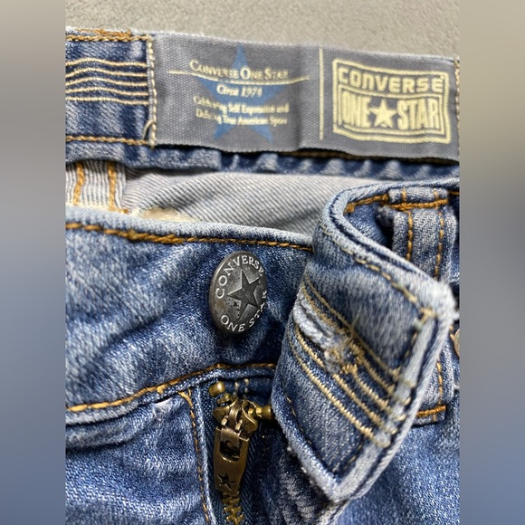 Converse One Star Jeans Womens Size 8 Blue Low Rise Straight Leg Stretch 30x31.5 - Picture 4 of 16